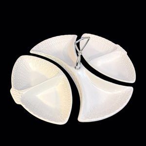 Vintage Maddux Of California Pottery 3 Piece Serving Dish White 3151A 1966 MCM